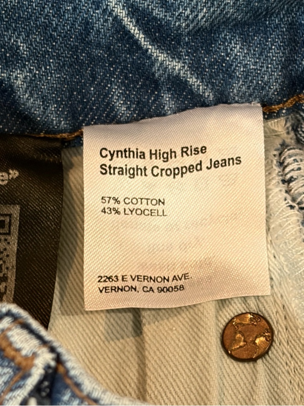 REFORMATION Cynthia High Rise Straight Jeans Size 23 NWT Colorado Blue Wash - Picture 13 of 13